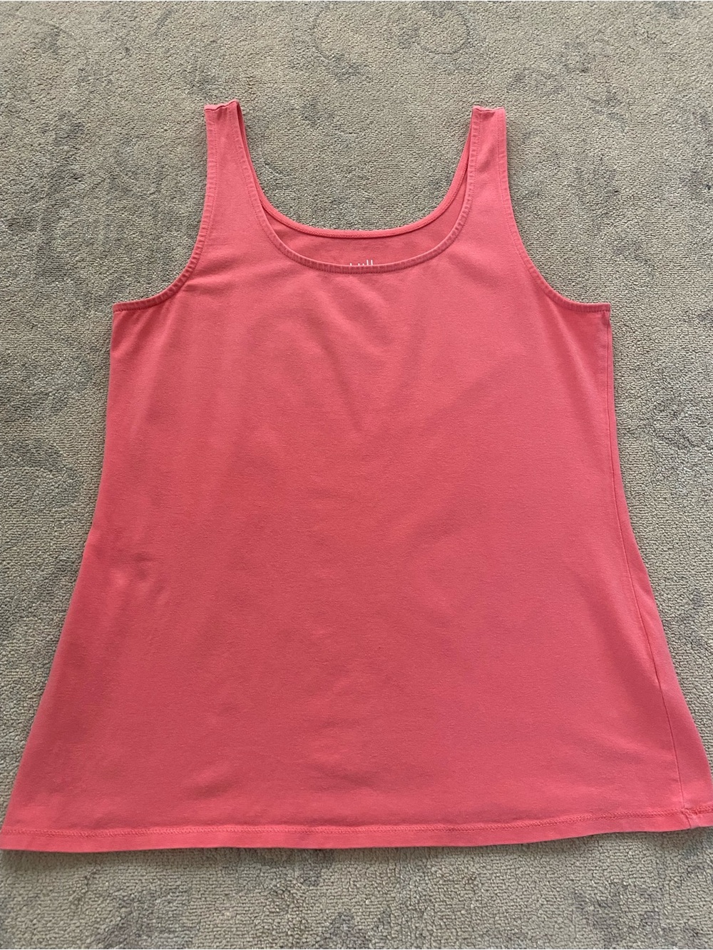 J. Jill Perfect Tank Top Medium Coral Pink Classic Scoop Neck Cotton Blend